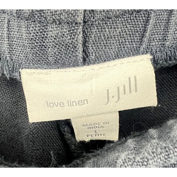 J.Jill Love Linen Womens Petite Navy Blue Pull-On Cropped Pants 100% Linen LP - Picture 4 of 4